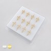 12PCS OF MULTI CZ CROSS CENTER HEART CZ 316L SURGICAL STEEL NOSE HOOP NOSE RING BOX